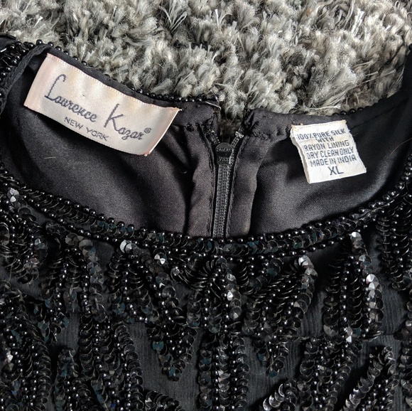 ❌ Vintage sequin silk beaded dress - Picture 3 of 5